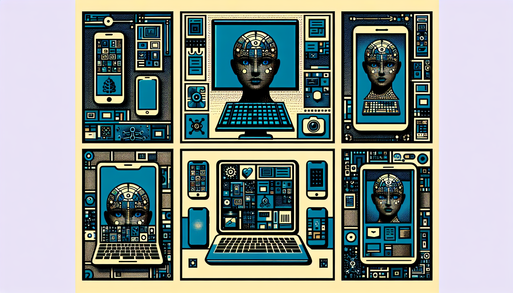 A collage showing desktop, laptop, and mobile device with the ‘My AI Front Desk’ interface