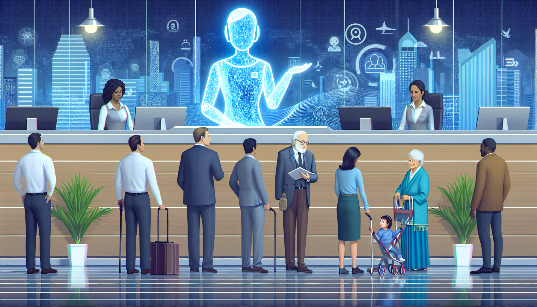 An AI receptionist assisting in customer queries