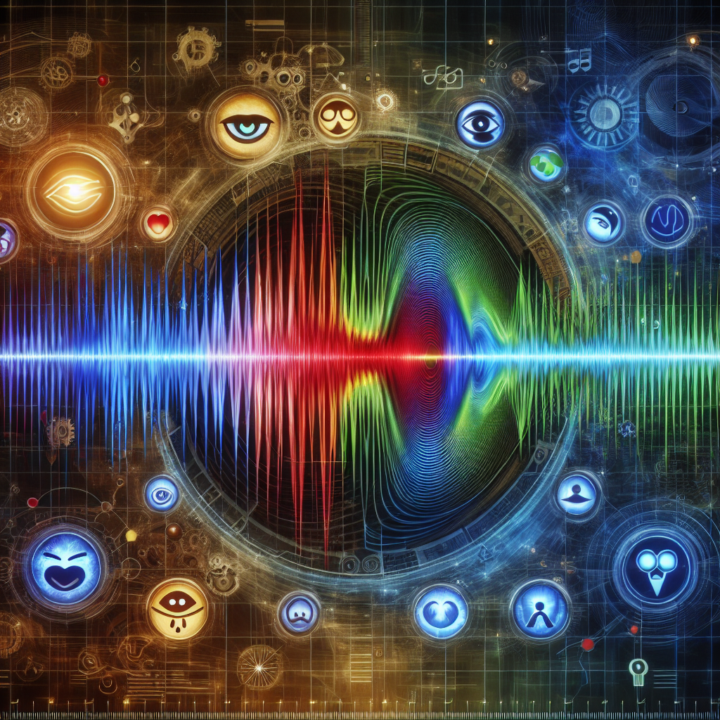Artistic representation of voice wave analyzed for emotion detection