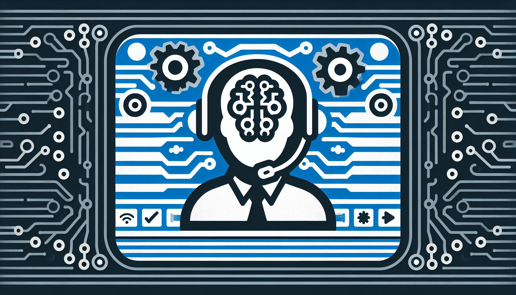 An image depicting a virtual AI receptionist icon