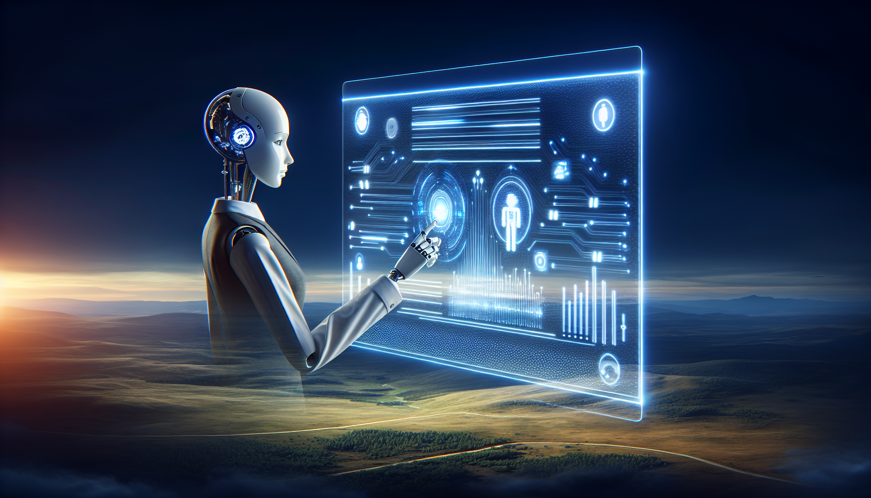 An AI receptionist interacting with a digital user interface