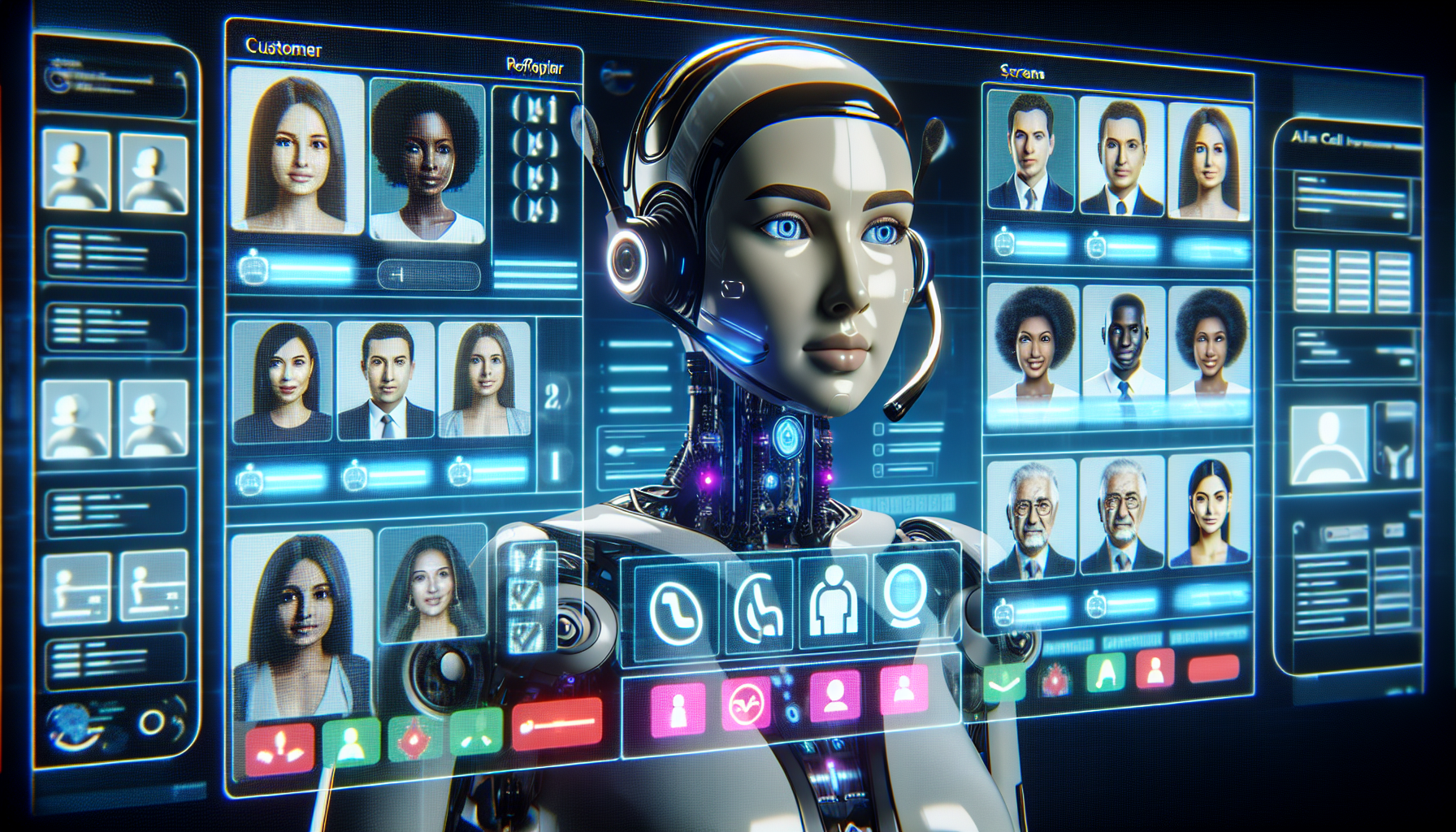 An AI receptionist efficiently managing multiple customer calls simultaneously