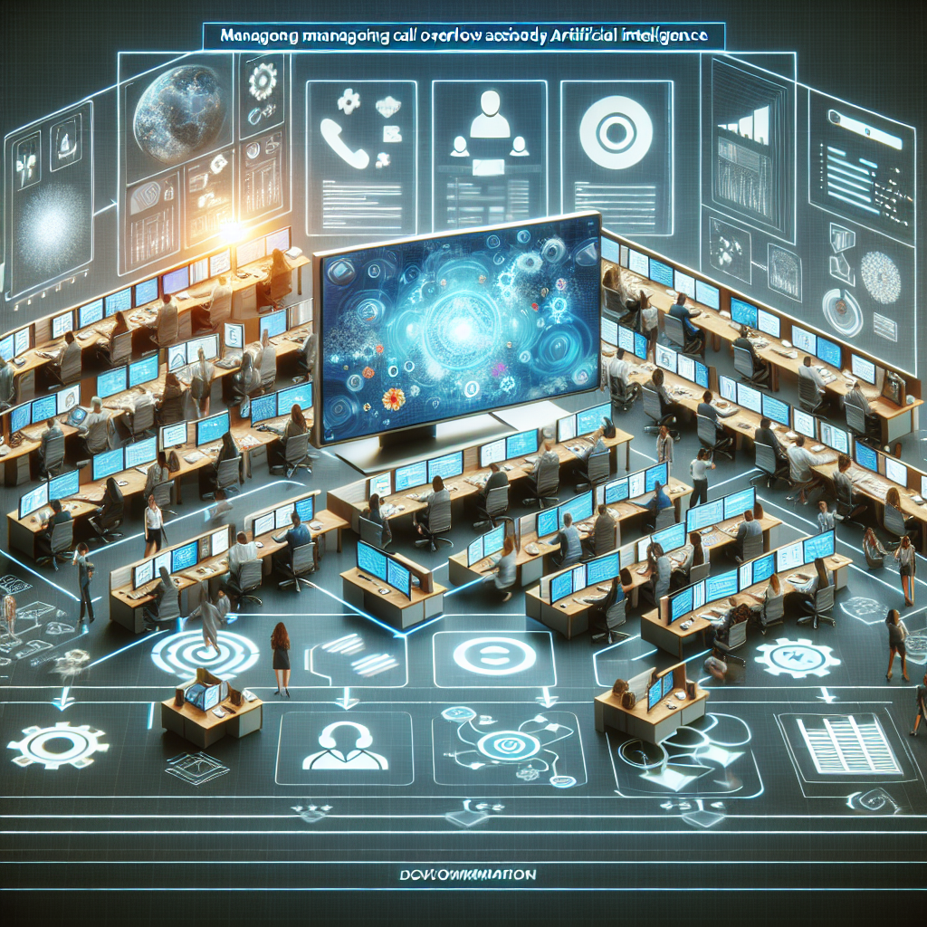A graphic representation of the AI-assisted process of managing call overflow
