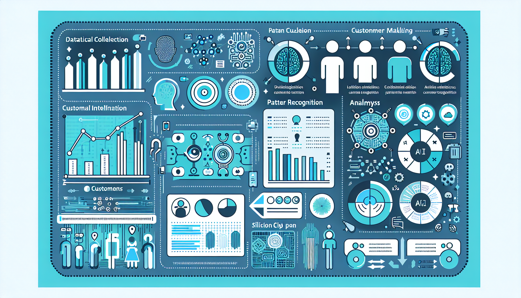 An infographic showing the process of AI analyzing customer interaction patterns