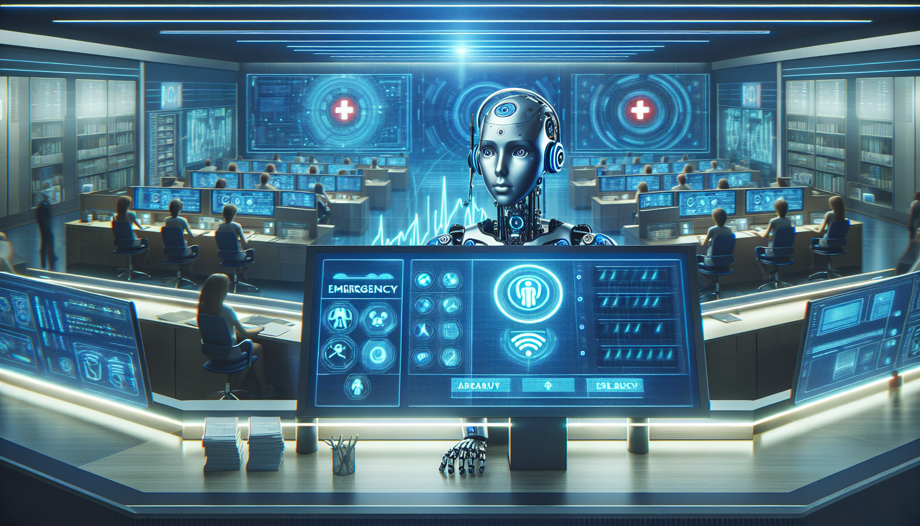 An AI receptionist dealing with emergency calls