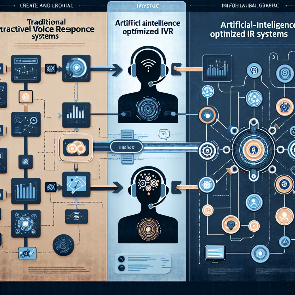 An infographic illustrating the comparison of traditional IVR structures and AI-optimized IVR structures