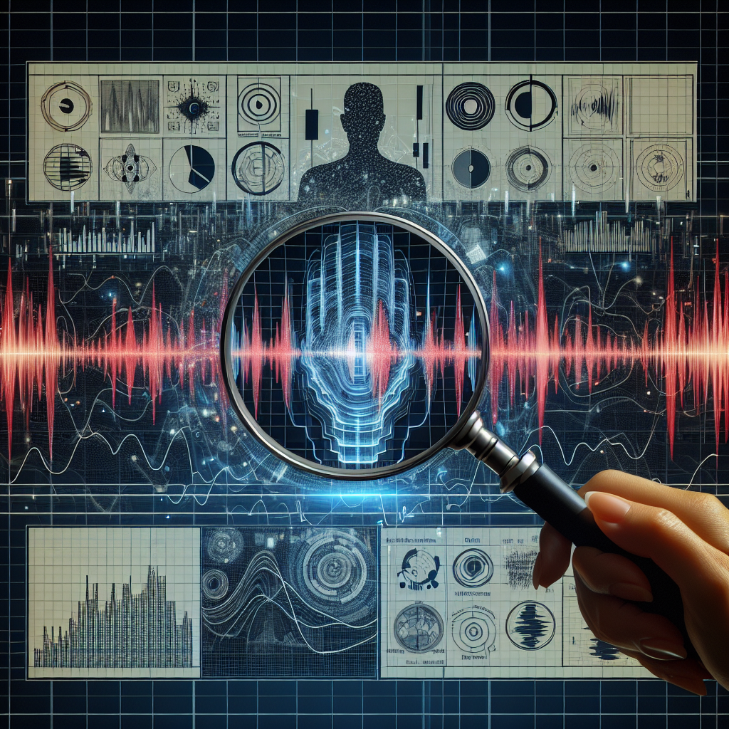 A graphic showing a voice wave pattern being analyzed for unique features