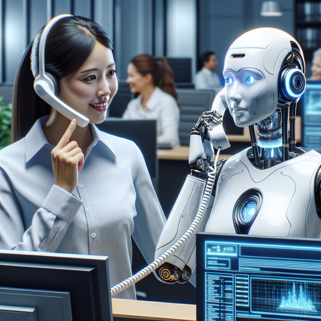 An AI receptionist interacting with a customer over the phone