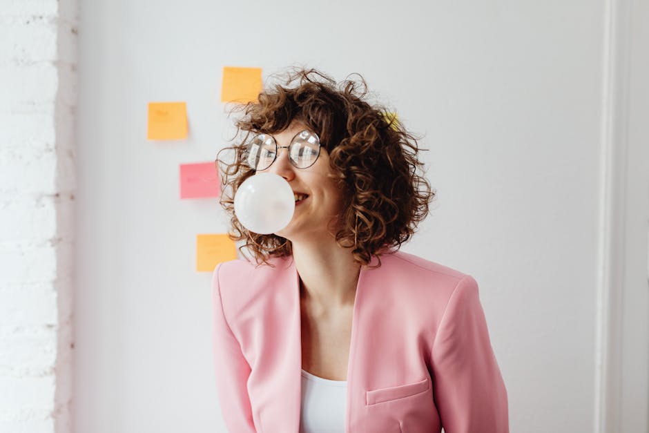 Image of a smiling professional on a phone, surrounded by colorful speech bubbles with humorous quotes.