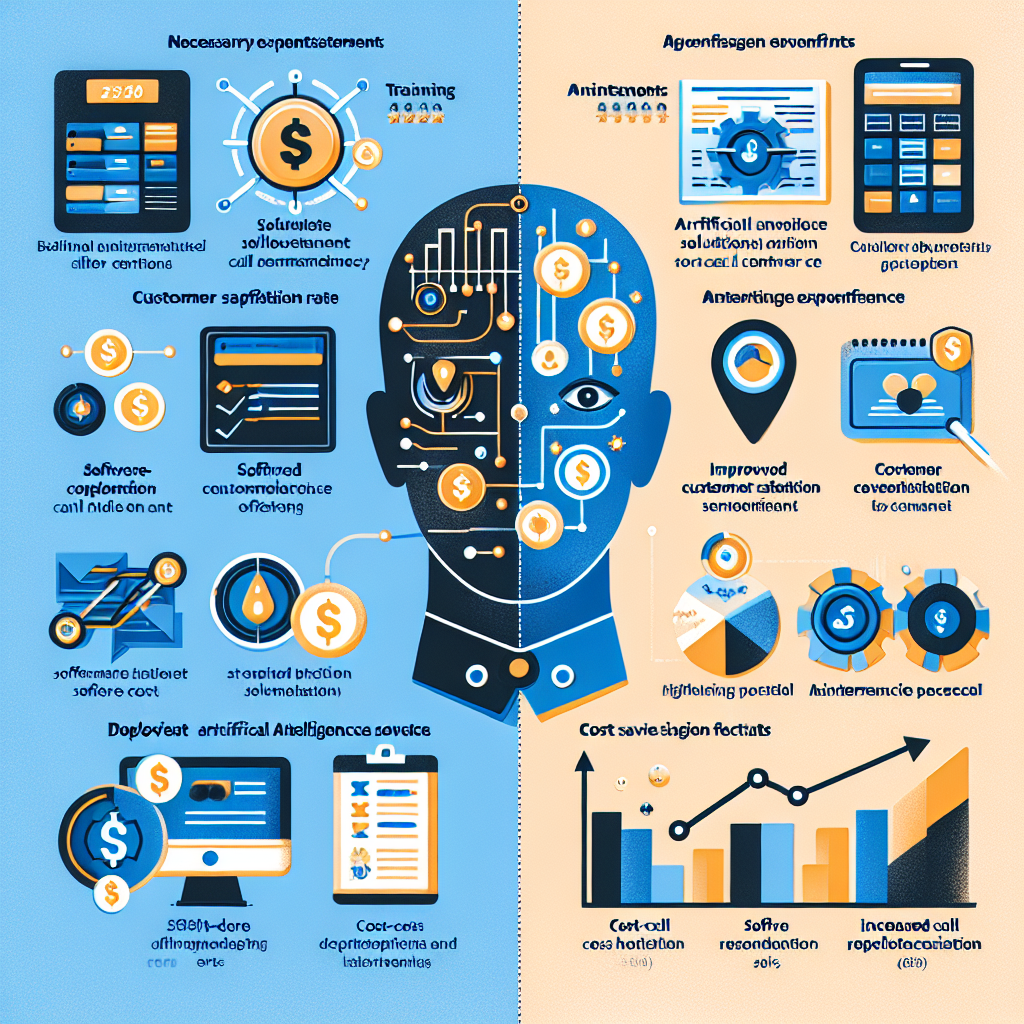 An infographic showing the cost and benefits of implementing AI solutions in call management