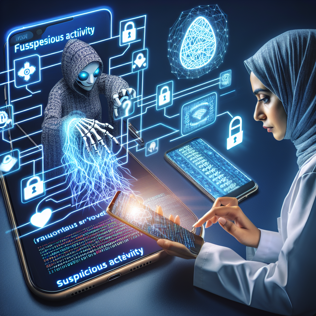 An illustrative representation of AI technology detecting phone-based fraud
