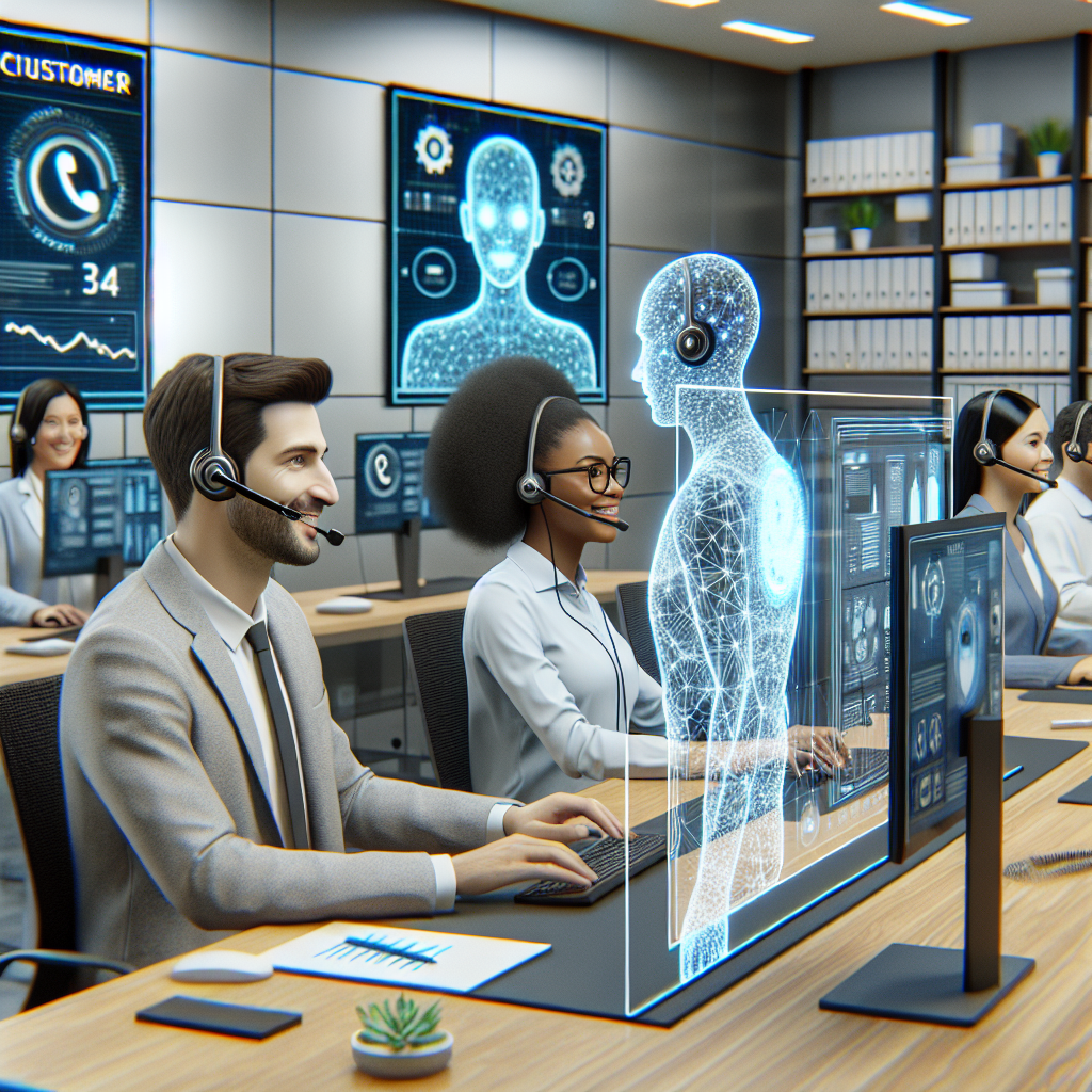 An image depicting AI technology being used in call centers