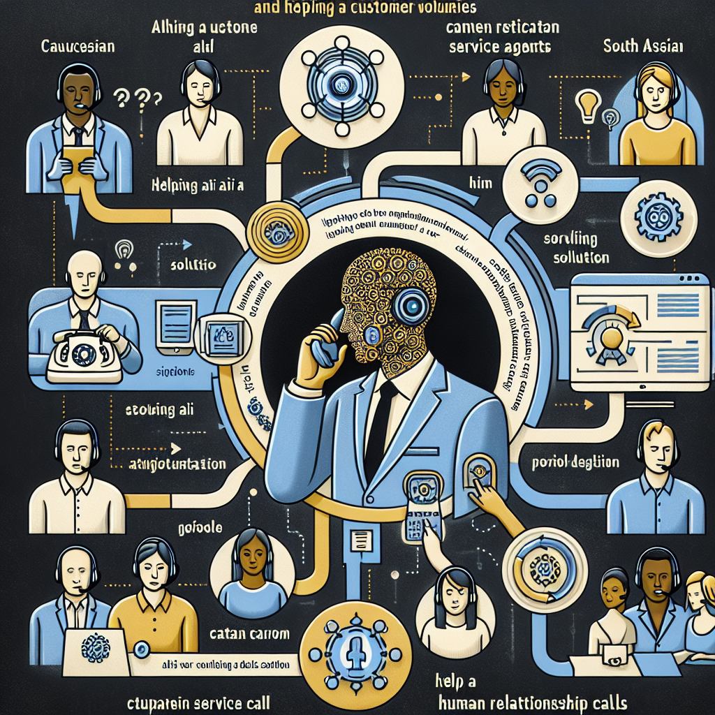 An infographic illustrating how AI integrates with current call center and CRM systems to manage call volumes
