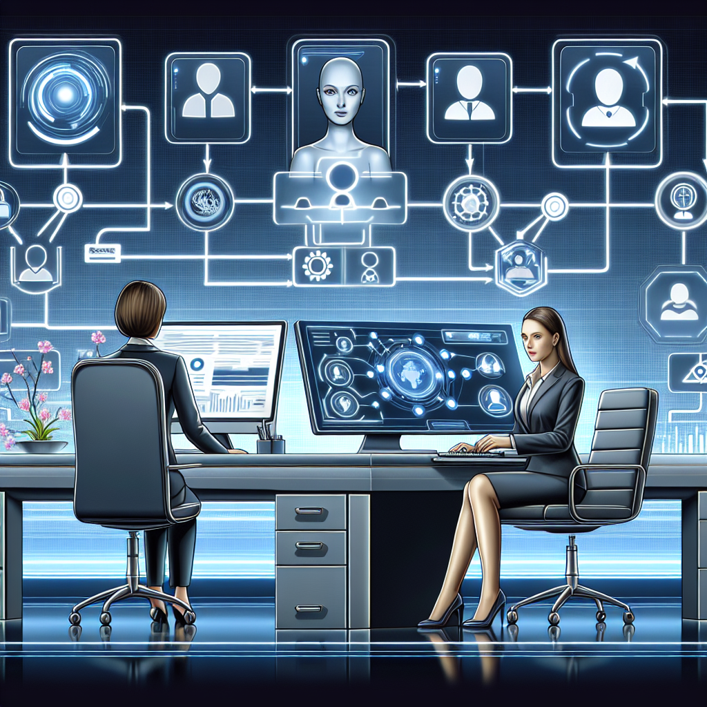 An illustration showing AI Front Desk integration with a CRM system