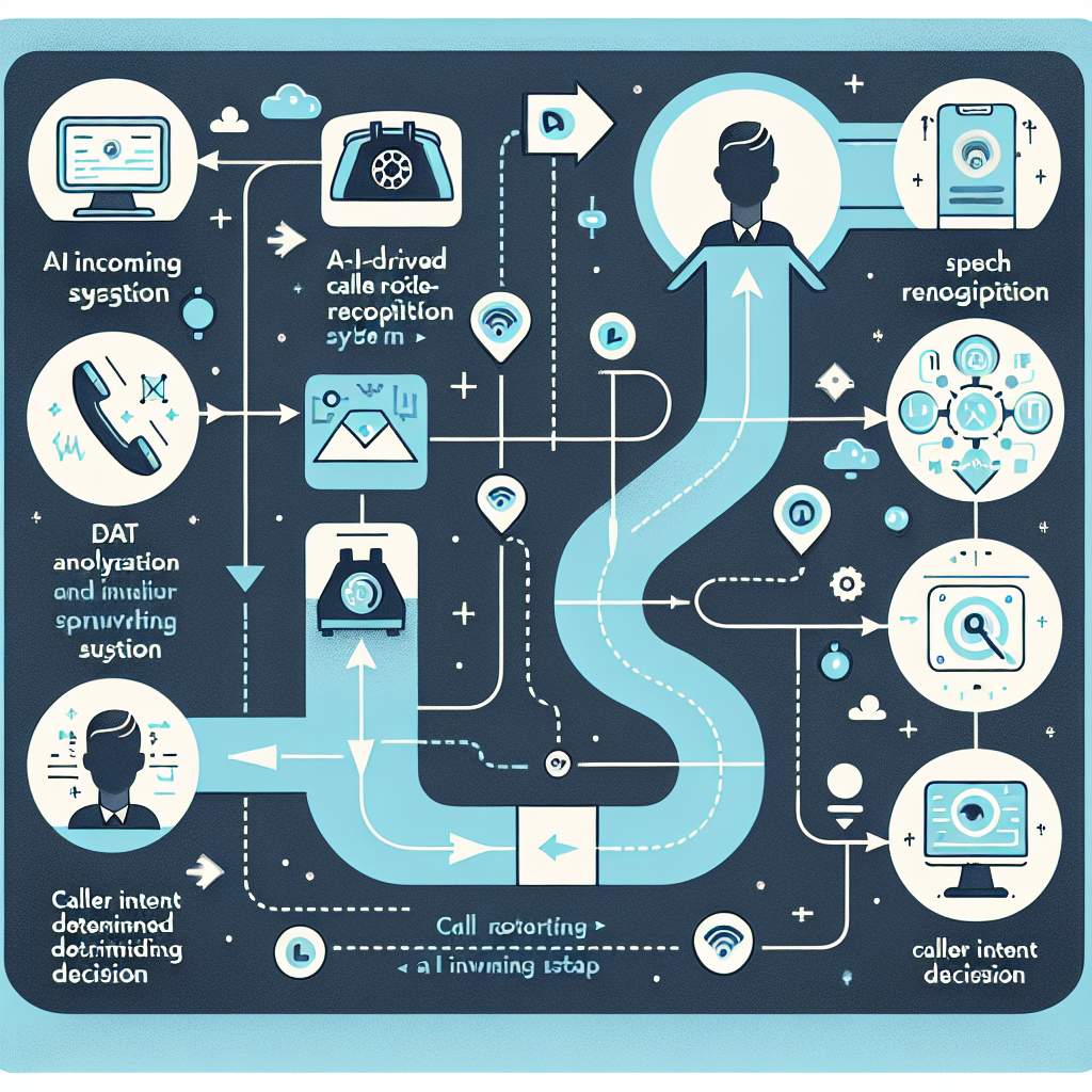 An infographic showing how an AI-driven call routing system operates