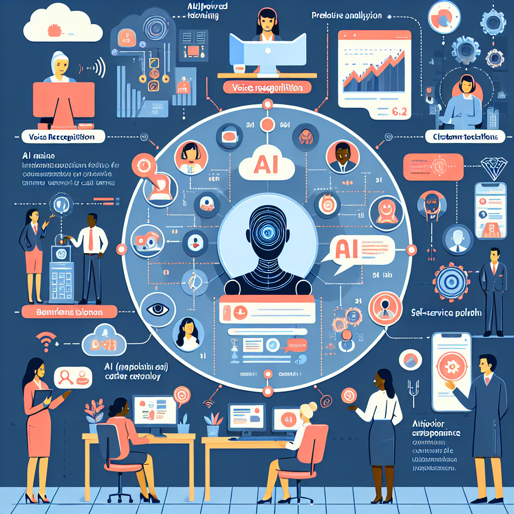 An infographic showing AI technology implemented in call centers