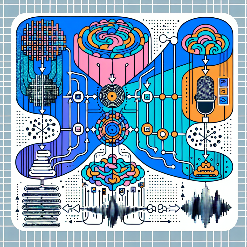 An illustration of how deep learning algorithms convert voice data into text data