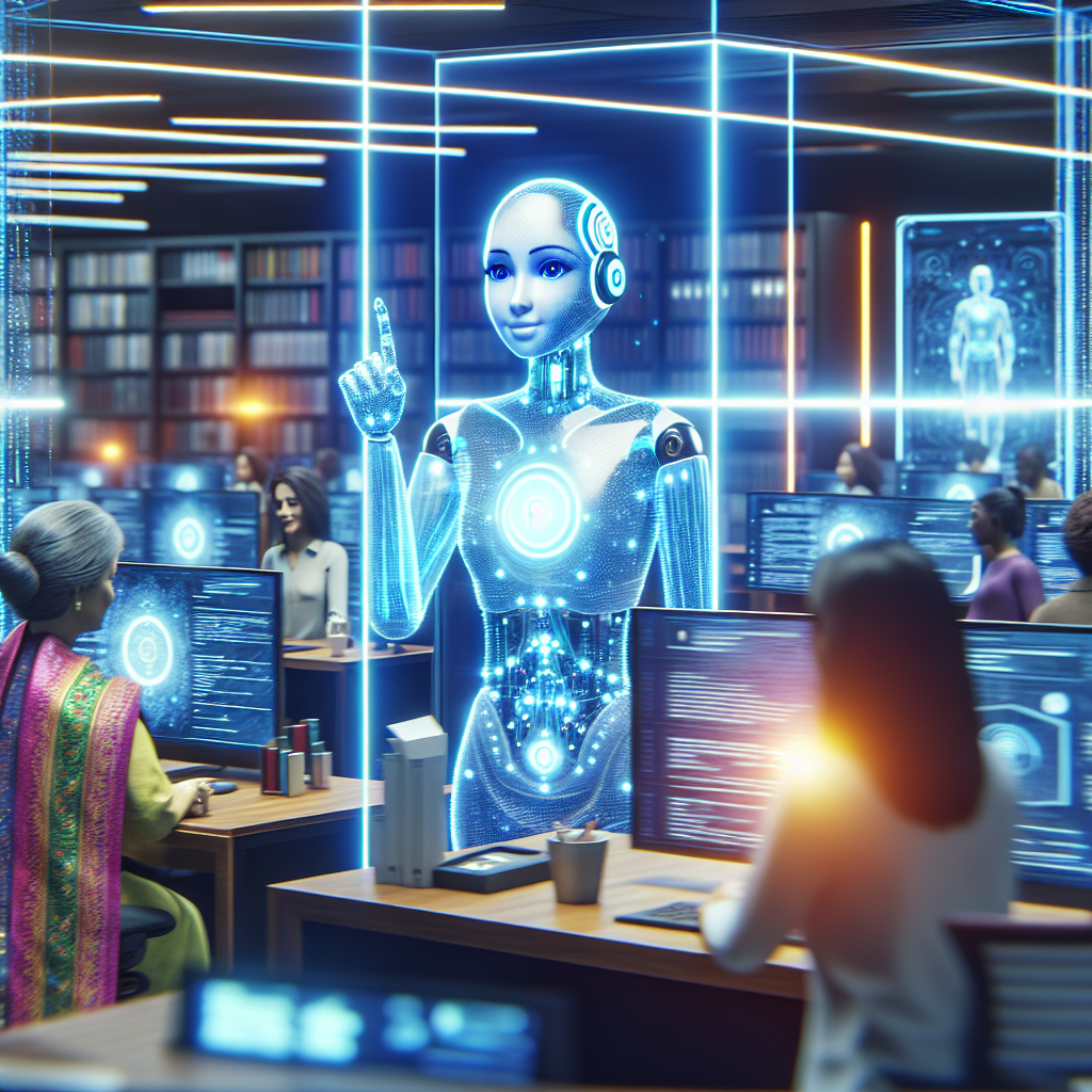 An AI chatbot interacting with a customer in a call center