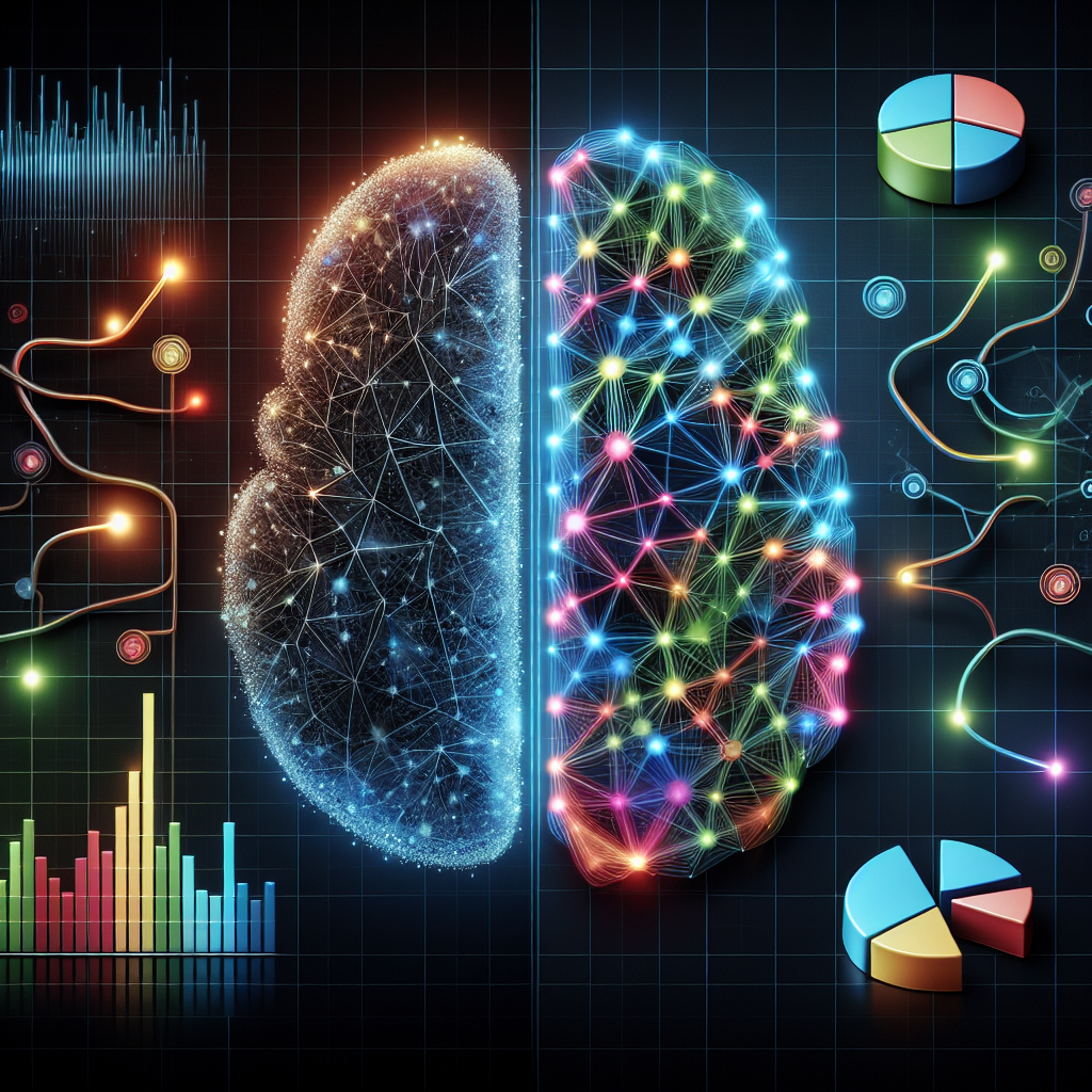 An image showing a symbolic representation of AI and data analytics working together