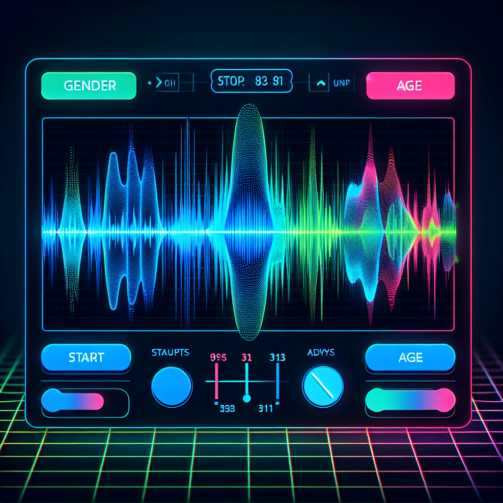 An image displaying a voice wave with age and gender analysis results