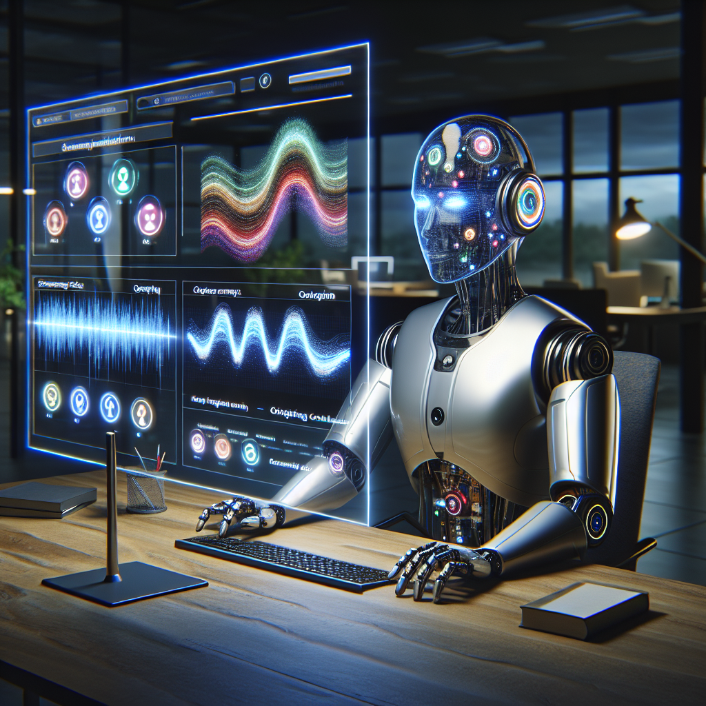 A visual representation of an AI system conducting sentiment analysis on customer calls