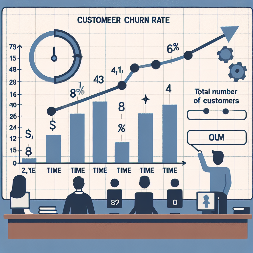A simple graph indicating how customer churn rate is calculated