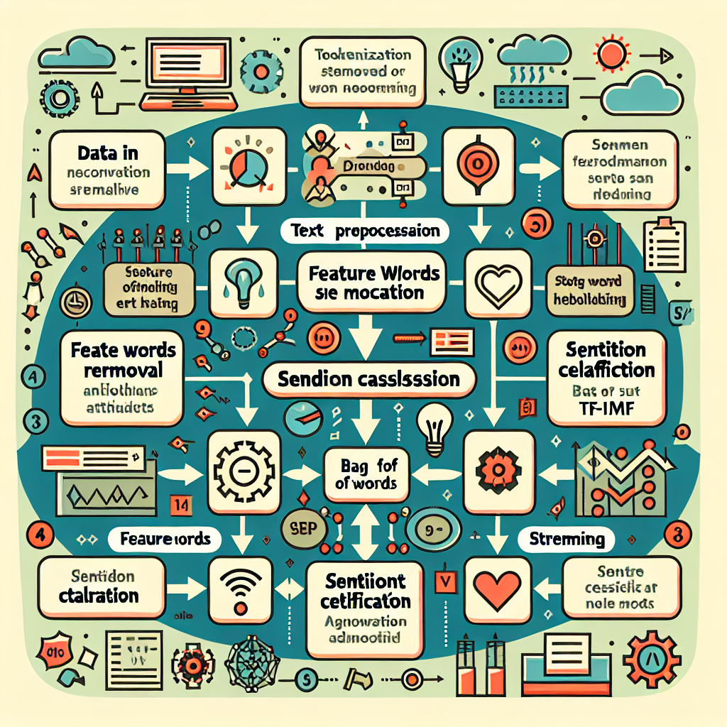 An infographic displaying the process of sentiment analysis