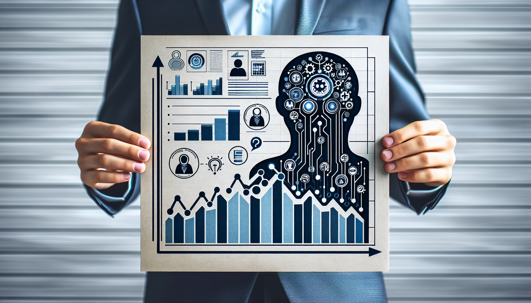 An image showing a graph representing the successful integration of AI Receptionist into a business system