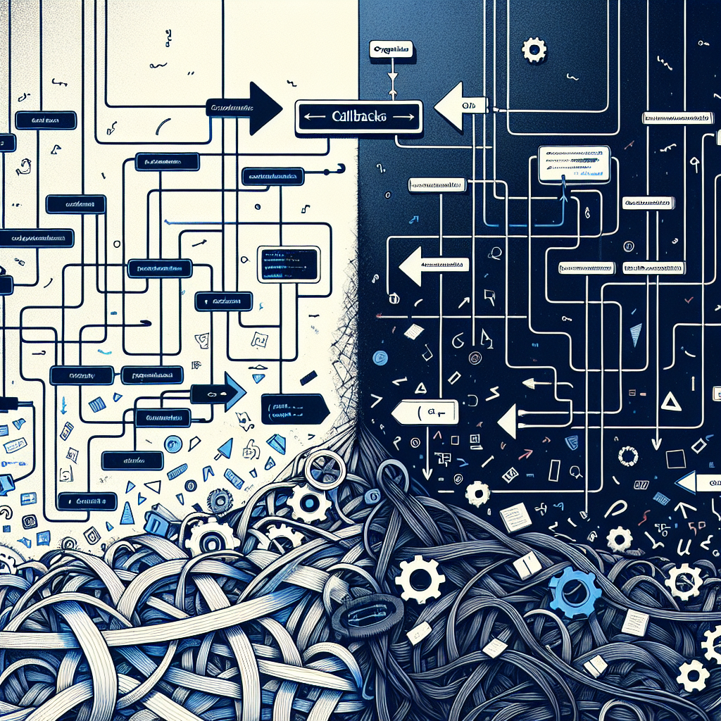 An illustration showcasing an organized process of handling callbacks compared to a disorganized one.