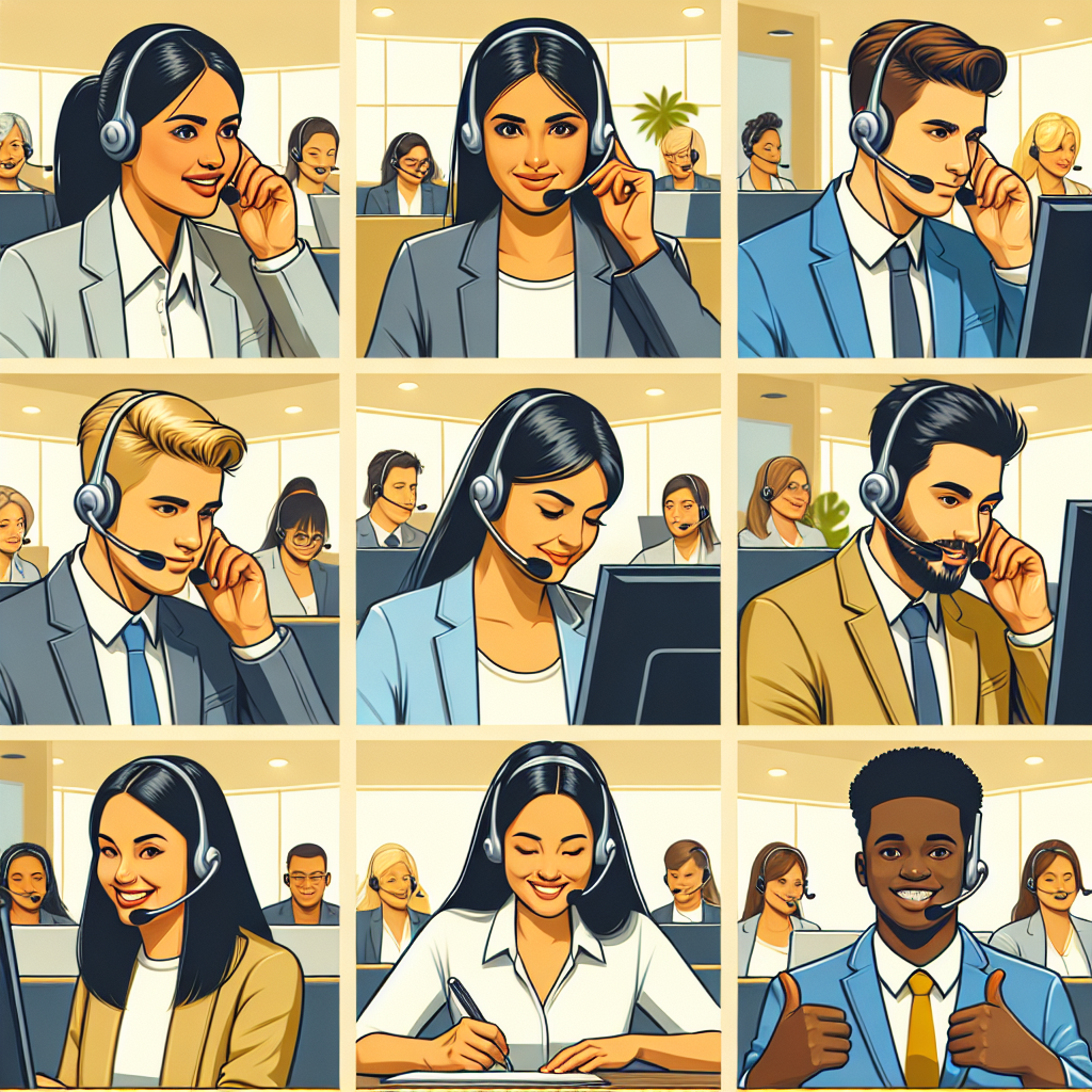 A call center operation showing different agents working diligently and efficiently