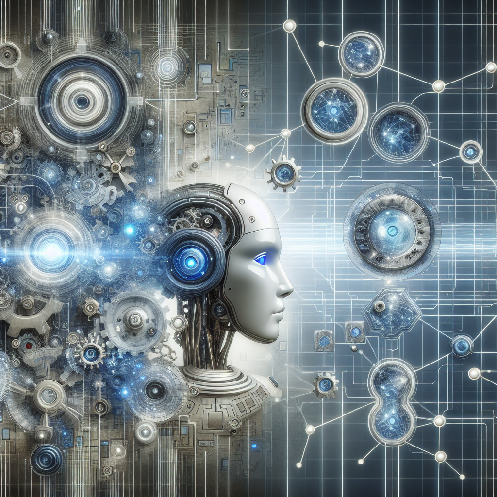 A graphic illustration of AI and CRM integration process.