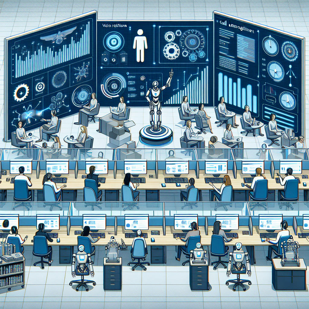An illustration showing the integration of AI in call management.
