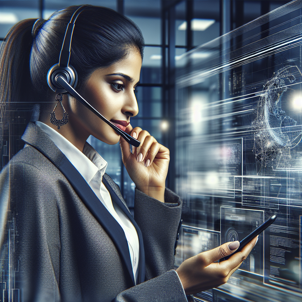 An image depicting a person sending a text message during a call on a business-support interface