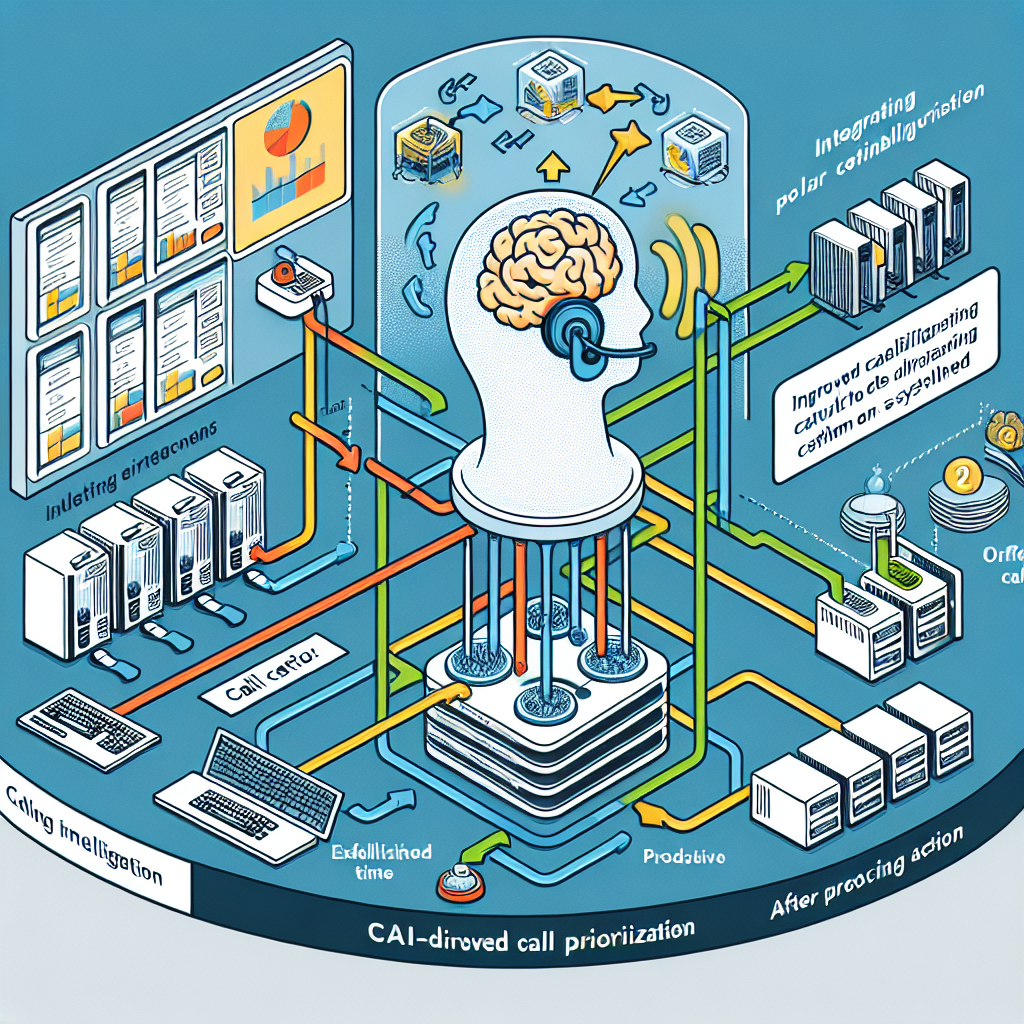 A graphical representation of the integration process of AI-driven call prioritization into existing systems