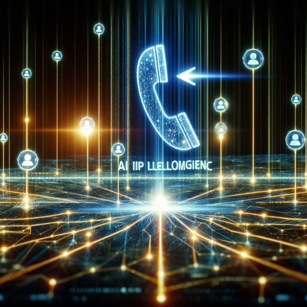 An illustration of AI call systems, prioritizing VIP customer calls on a telecommunications network interface.