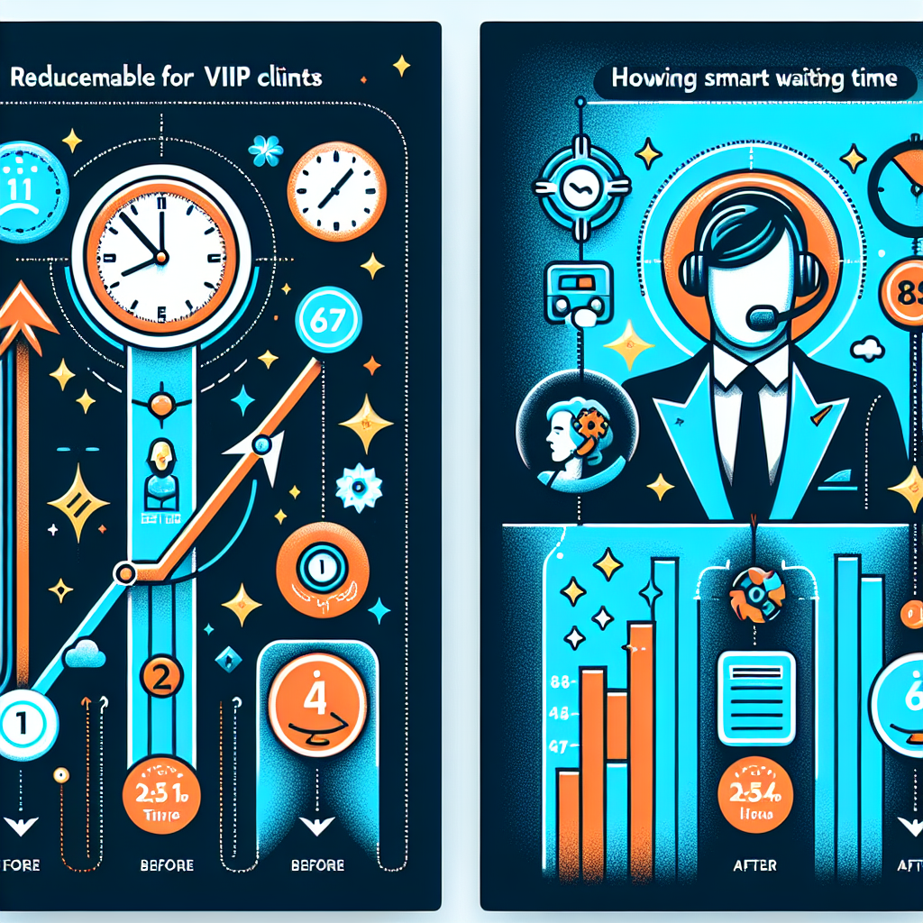 An infographic showing the significant decrease in VIP customer wait times due to Intelligent Call Routing