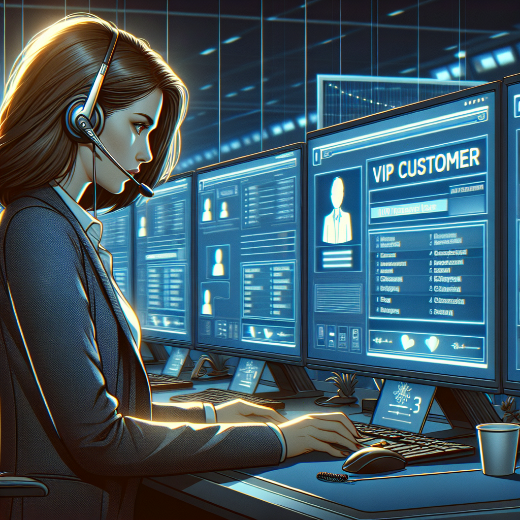 An image showing a customer service agent prioritizing VIP customer calls on a digital interface