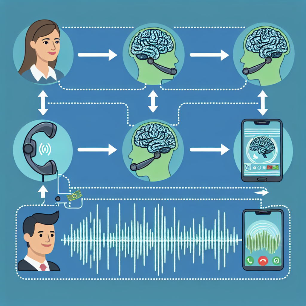 An illustration showing the process of intelligent call recording compression