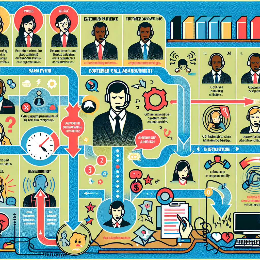 An infographic showing the process of call abandonment in customer service