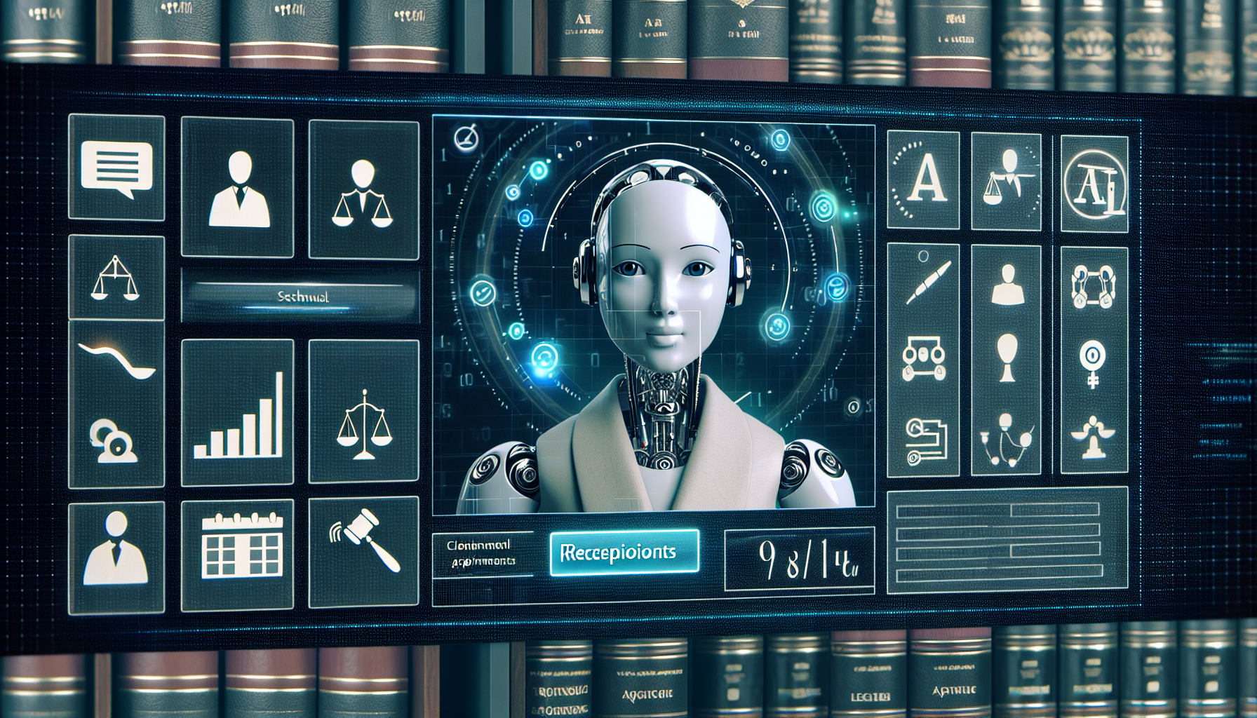 An AI receptionist on a legal firm's website, handling client inquiries and scheduling appointments.
