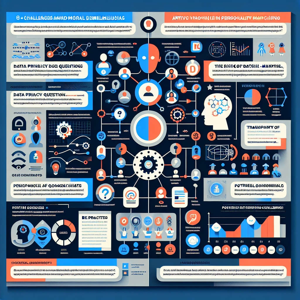 An infographic highlighting various challenges and ethical considerations in AI-based personality matching
