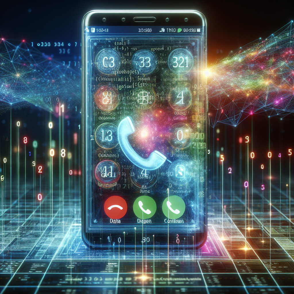 A graphic illustrating a phone call being processed by AI