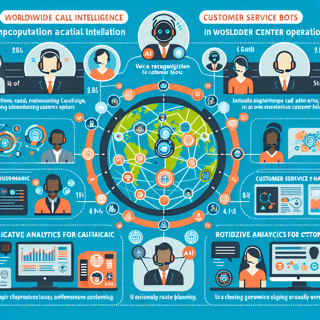An infographic showing how AI is integrating into global call center operations