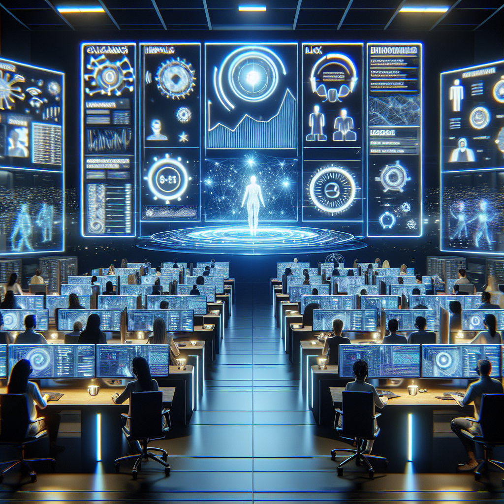An image illustrating a service call center using AI technology to predict and mitigate potential issues.