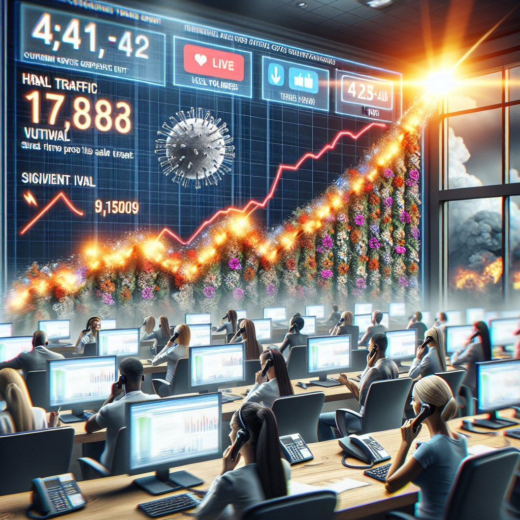 An image featuring a spike in call volumes during a significant viral event on social media
