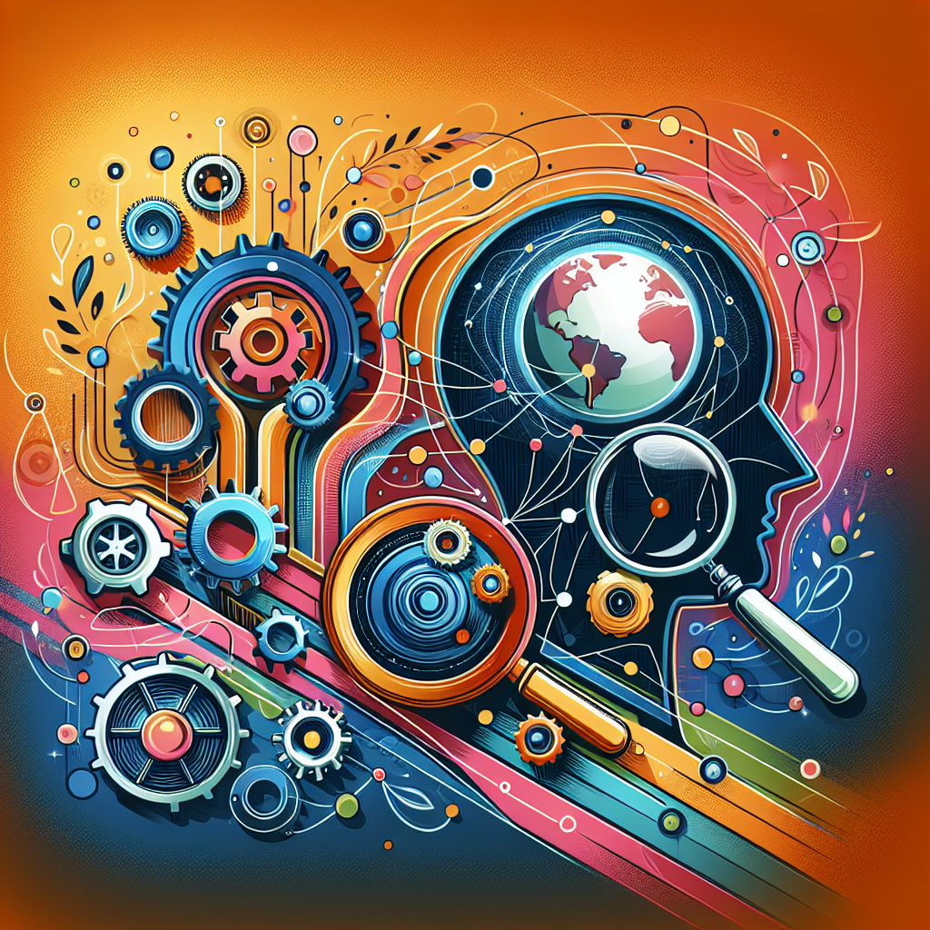 A visually appealing graphic depicting the synergy between AI tools and SEO optimization in content creation.