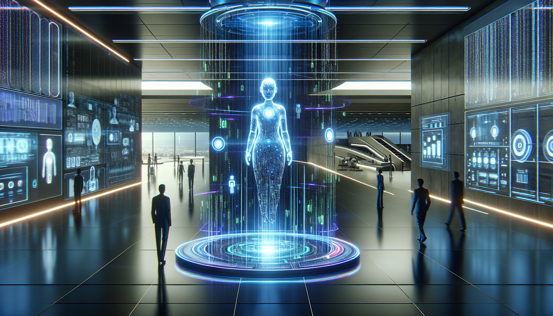An AI receptionist interacting on a digital platform