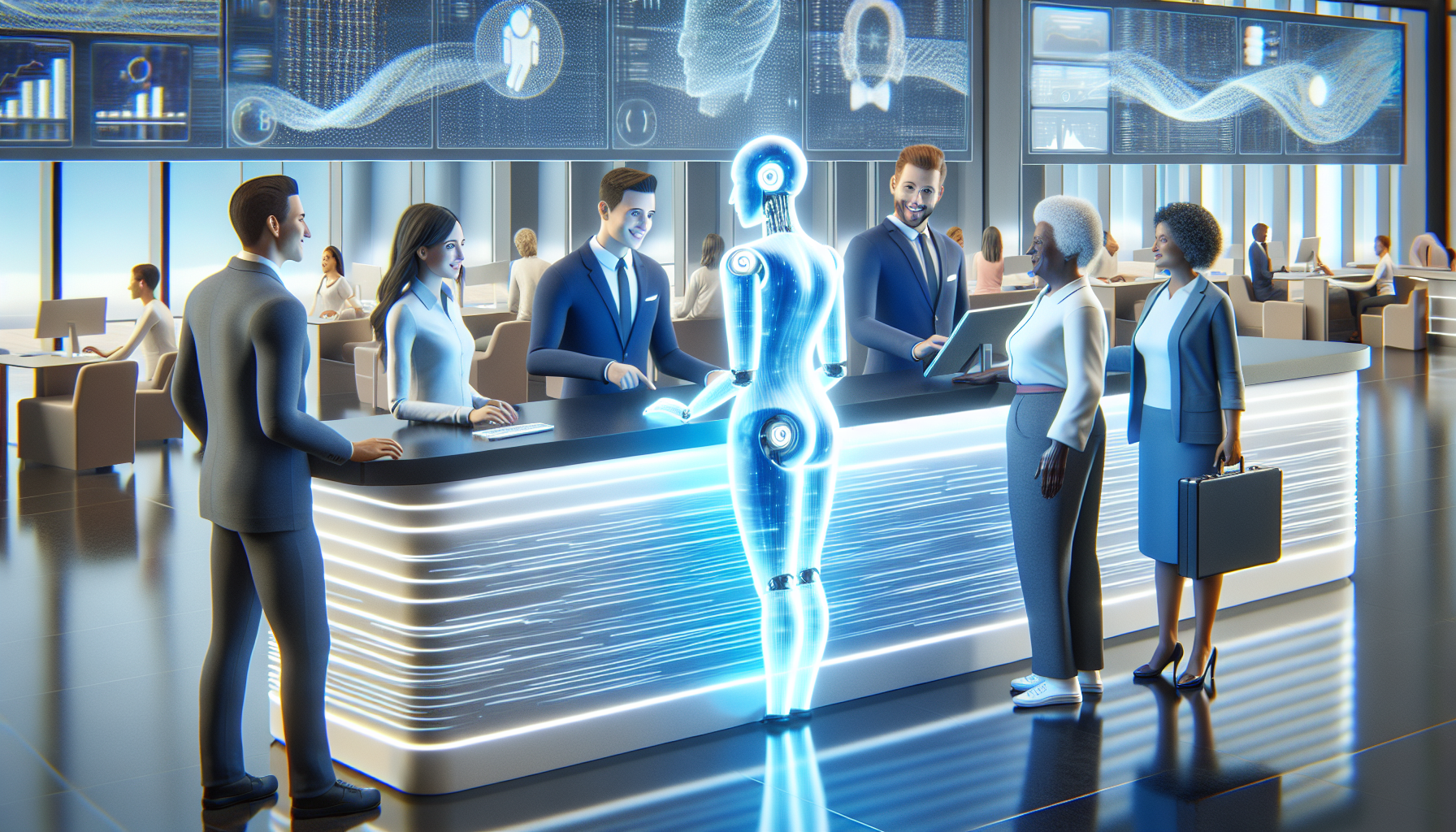 An image of an AI receptionist in action, maybe 