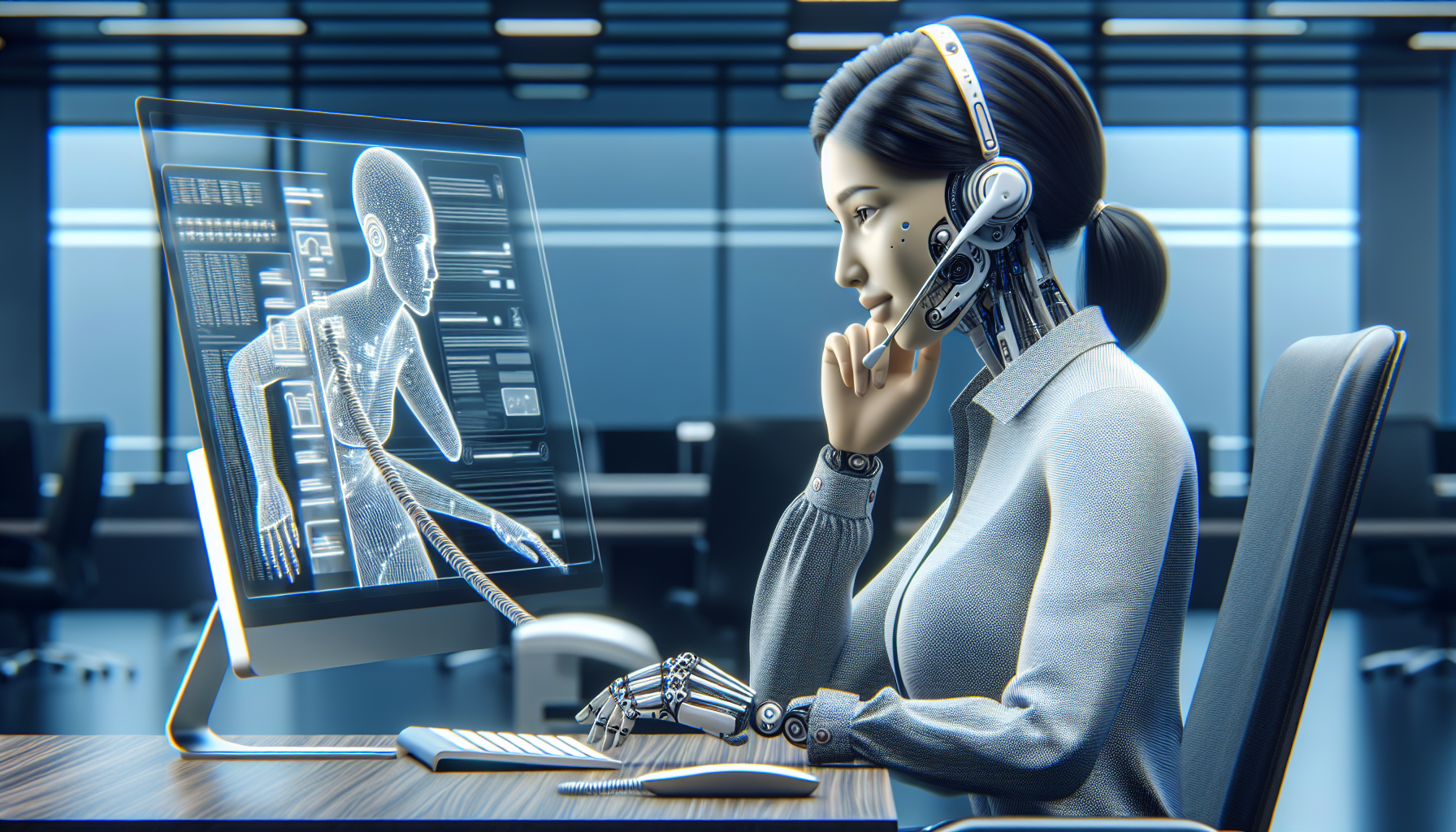 An image showing an AI receptionist answering calls on a computer