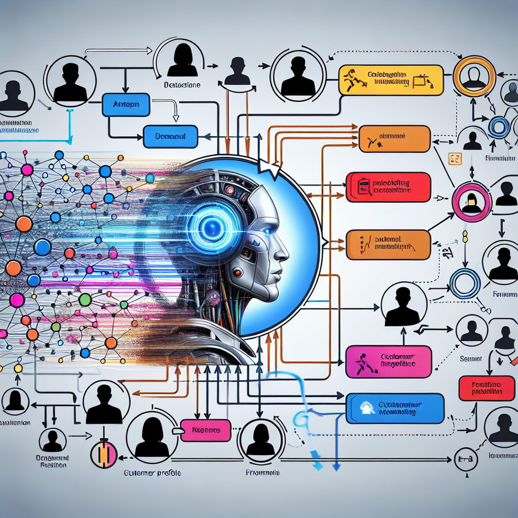 A diagram displaying the interaction between AI and customer profile data